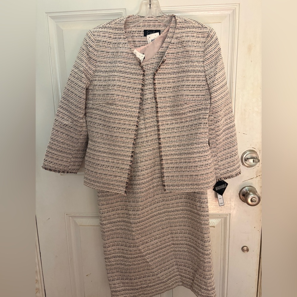 Elegant Cream Midi Dress with Jacket